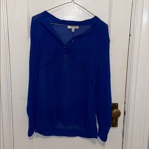 Sheer blue long sleeve shirt